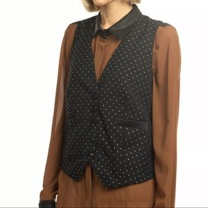 NWT Ronny Kobo black vest with rhinestones size small